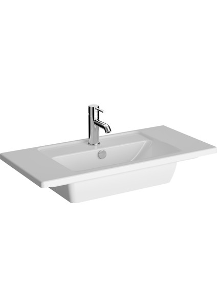 Integra 7036B003-0001 Etajerli Lavabo, Kompakt,Beyaz , 80X39 cm