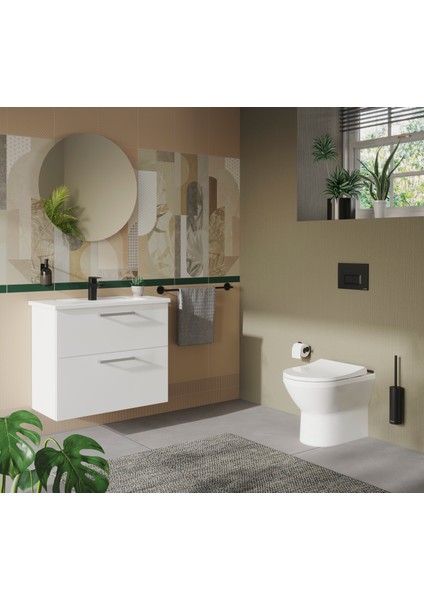 Integra 7036B003-0001 Etajerli Lavabo, Kompakt,Beyaz , 80X39 cm modelleri