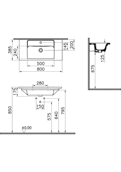 Integra 7036B003-0001 Etajerli Lavabo, Kompakt,Beyaz , 80X39 cm fırsatları