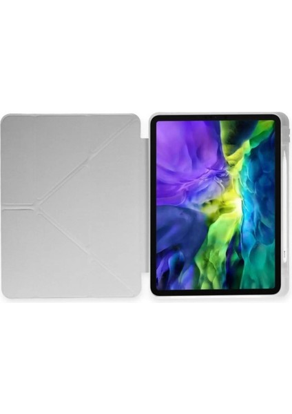 Samsung Galaxy Tab S9 Fe 10.9'' Uyumlu Kalem Bölmeli Uyku Modlu Arkası Silikon Kapak Kılıf