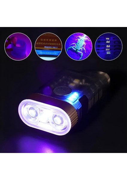 Edc V3 Uv Çok Modlu Şarj Edilebilir Flashlight Mini El Feneri