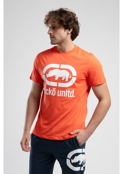 ECKO UNLTD Marc Turuncu Bisiklet Yaka Baskılı Standard Fit Erkek Tshirt indirimleri