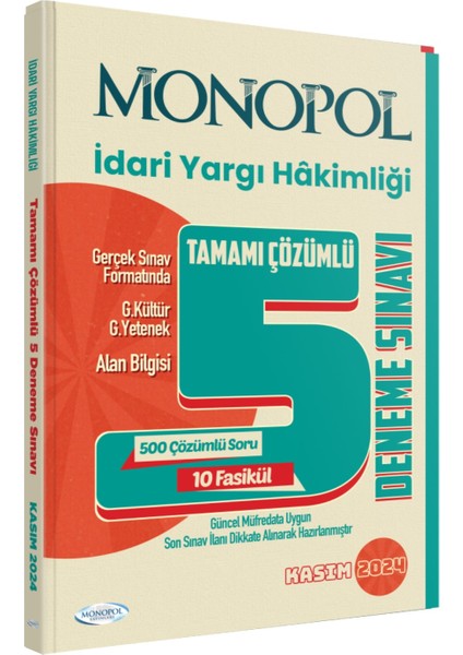 2024 İdari Yargı Hakimliği Çözümlü 5 Deneme