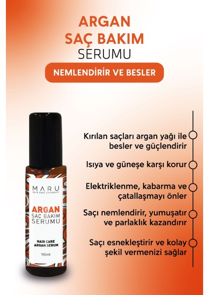 Besleyici Ve Onarıcı Saç Bakım Yağı Argan Keratin Yanmış Yıpranmış Saçlar Için 100 ml