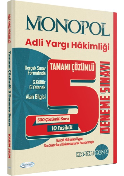 2024 Adli Yargı Hakimliği Çözümlü 5 Deneme