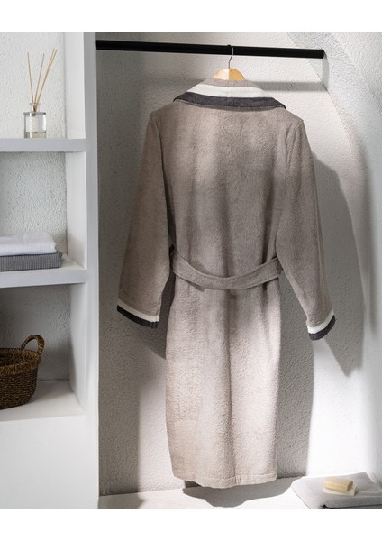 Raina Pamuklu Kadın Bornoz - Bej - Luxury Koleksiyon