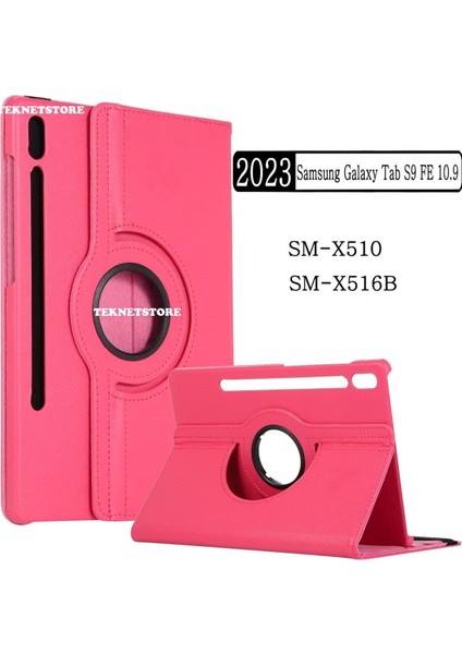 Samsung Galaxy Tab S9 Fe 10.9 Inç Tablet Uyumlu Kılıf 360° Dönebilen Deri Leather New Style Case