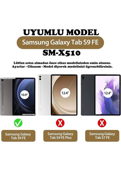 Samsung Galaxy Tab S9 Fe 10.9 Inç Tablet Uyumlu Kılıf 360° Dönebilen Deri Leather New Style Case