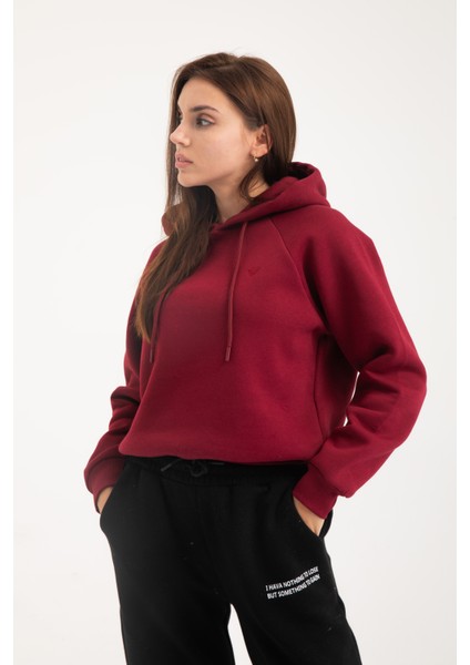 Sweatshirt Nakışlı Kapşonlu Şardonlu