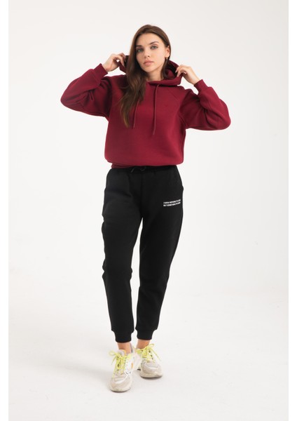 Sweatshirt Nakışlı Kapşonlu Şardonlu