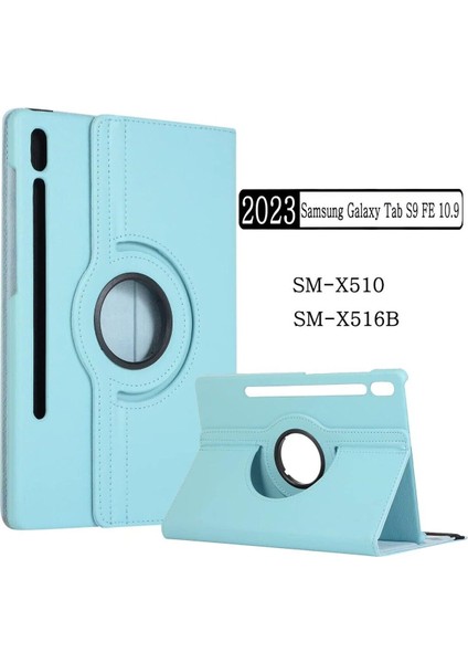 Samsung Galaxy Tab S9 Fe 10.9 Inç Tablet Uyumlu Kılıf 360° Dönebilen Deri Leather New Style Case