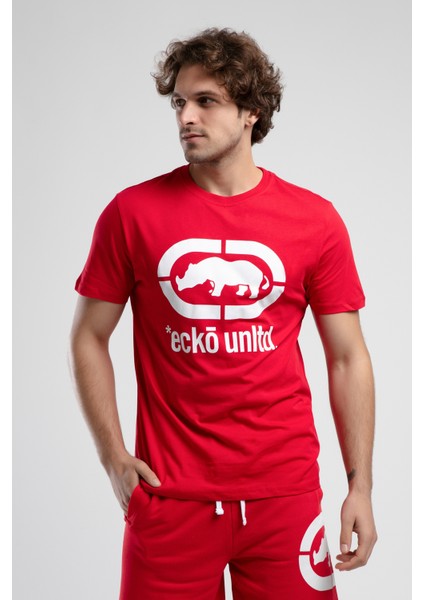 ECKO UNLTD Marc Kırmızı Bisiklet Yaka Baskılı Standard Fit Erkek Tshirt modelleri