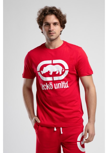 ECKO UNLTD Marc Kırmızı Bisiklet Yaka Baskılı Standard Fit Erkek Tshirt fırsatları