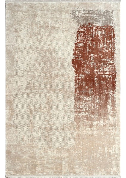 Voyage KJ03A Gri Bordo Viskon Akrilik Yumuşak Dokulu Modern Halı