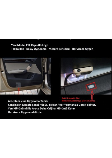 Daihatsu Araçlar Için Pilli Yapıştırmalı Kapı Altı LED Logo indirimleri