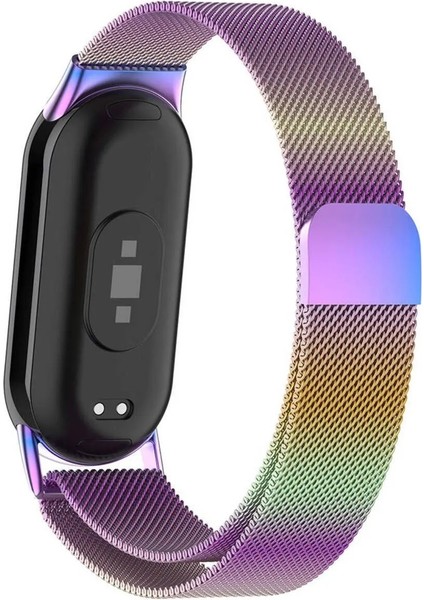 Mi Band 8 , Mi Band 9 ve Mi Band 10 ile Uyumlu Kordon Hasır Örgü Metal Mıknatıslı Kayış
