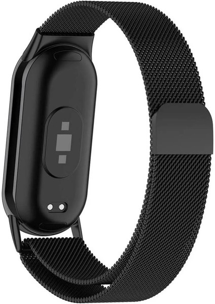 Mi Band 8 ve Mi Band 9 ile Uyumlu Kordon Hasır Örgü Metal Mıknatıslı Kayış
