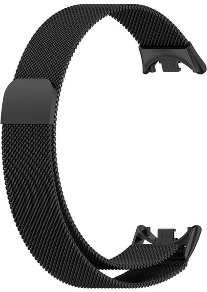 Mi Band 8 ve Mi Band 9 ile Uyumlu Kordon Hasır Örgü Metal Mıknatıslı Kayış