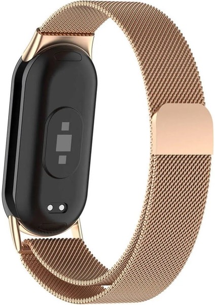 Mi Band 8 , Mi Band 9 ve Mi Band 10 ile Uyumlu Kordon Hasır Örgü Metal Mıknatıslı Kayış