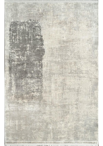 Voyage KJ03B Gri Krem Viskon Akrilik Yumuşak Dokulu Modern Desen Halı