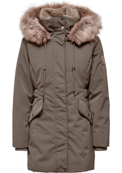 Onlnewpriska Içi Peluş Astarlı Kapüşonlu Parka Bayan Parka 15300627