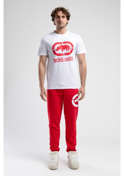 ECKO UNLTD Marc Beyaz - Kırmızı Bisiklet Yaka Baskılı Standard Fit Erkek Tshirt fiyatları