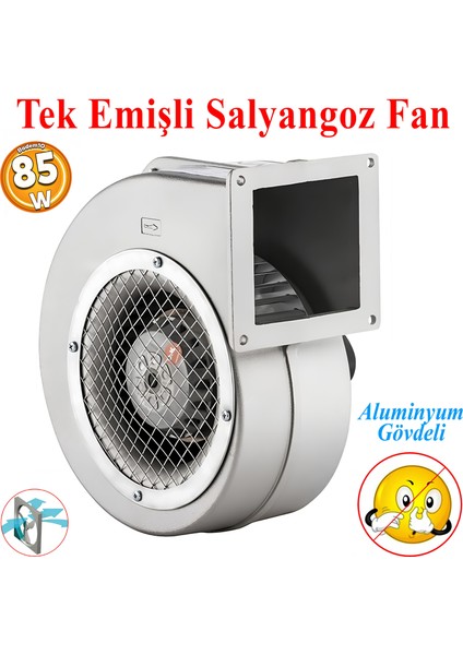 Havalandırma Aspiratörü Salyangoz Fan BDRAS120-60 Alüminyum Gövdeli Metal Kirli Hava Kötü Koku