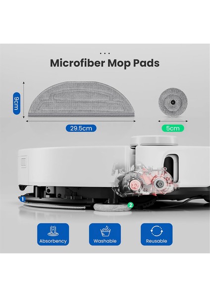 Roborock S8 Maxv Ultra / S8 Max Ultra Robot Süpürge Için Mop Pedleri Yedekleri, Çift Sonik Titreşim Modülleri, Kenar Mop Pedleri (Yurt Dışından) fırsatları