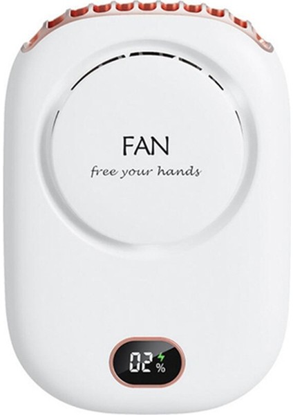 Taşınabilir Askılı Boyun Fanı, 2000MAH Giyilebilir Mini Fan, Pille Çalışan USB Şarj Edilebilir 3 Hızlı Hava Soğutucu Beyaz (Yurt Dışından)