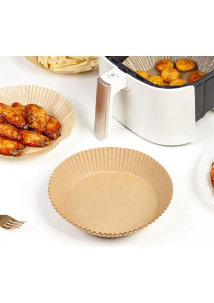 Hava Fritöz Parşömen Kağıt Gömlekleri Yapışmaz Yağ Geçirmez Tek Kullanımlık Hava Fritöz Gömlekleri Sepet Mutfak Pişirme Kağıdı Mat A (Yurt Dışından)