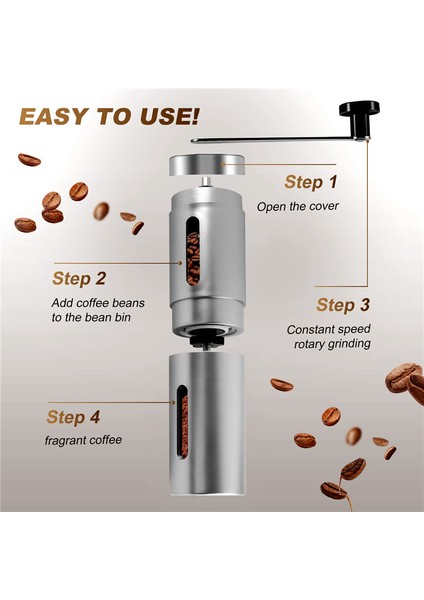 Ayarlanabilir Ayarlı Manuel Kahve Öğütücü - Konik Çapak Değirmeni ve Fırçalanmış Paslanmaz Çelik - Aeropress, Drip Kahve, Espresso, French Press, Türk Brew Için Burr Kahve Öğütücü (Yurt Dışından) indirimleri