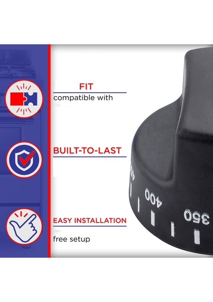 5x PB010099 Fırın Termostat Düğmesi Parça Değişimi ve AP5315393, 810983 Modelleriyle Uyumlu Siyah (Yurt Dışından) indirimleri