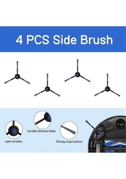 Covacs Deebot T30 Omni / T30 Pro Omni Robot Süpürge Parçaları Ana Yan Fırça Hepa Filtre Paspas Bezi Toz Torbaları (Yurt Dışından) indirimleri