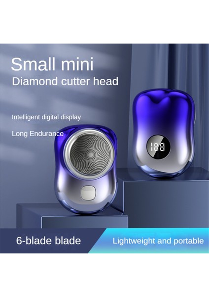 Erkekler Için Taşınabilir USB Elektrikli Tıraş Makinesi Mini Tıraş Cep Elektrikli Tıraş Makinesi Sakal Düzeltici Dijital Ekranlı Seyahat Tıraş Makinesi, B (Yurt Dışından)