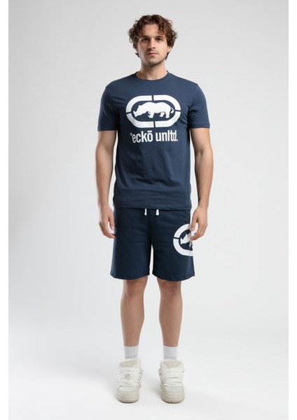 ECKO UNLTD Marc Lacivert Bisiklet Yaka Baskılı Standard Fit Erkek Tshirt modelleri