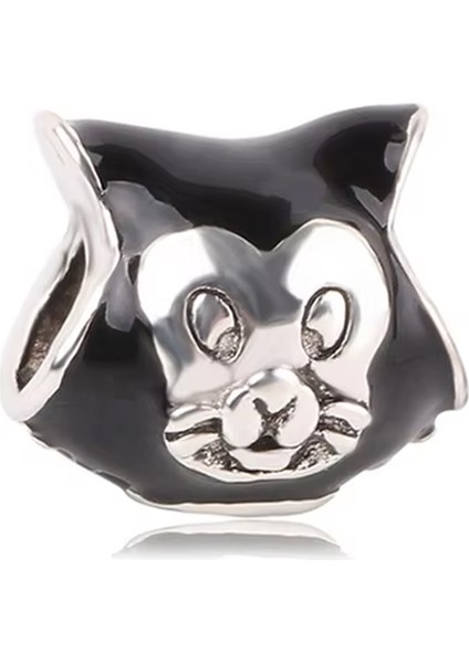 Siyah Kedi Siluet Charm