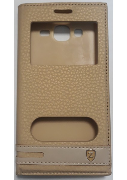 Samsung J5 Pencereli Gizli Mıknatıslı Silikon Kasalı Lüx Kapaklı Kılıf