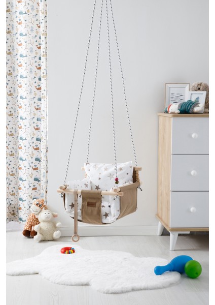 Bw2211 - Ahşap Çocuk Salıncak - Emniyet Kemerli - Ev Salıncağı fırsatları