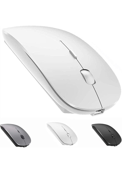 Ultra Slim Bluetooth Rgb Usb Mouse 2.4ghz Siyah Ledli 800 / 1200 / 1600dpi Şarjlı Kablosuz Mouse Rgb Led Işıklı Çift Modlu Kablosuz Ledli Şarj Edilebilir Sessiz Tıklama