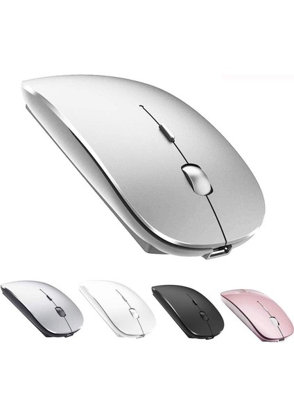 Ultra Slim Bluetooth Rgb Usb Mouse 2.4ghz Siyah Ledli 800 / 1200 / 1600dpi Şarjlı Kablosuz Mouse Rgb Led Işıklı Çift Modlu Kablosuz Ledli Şarj Edilebilir Sessiz Tıklama