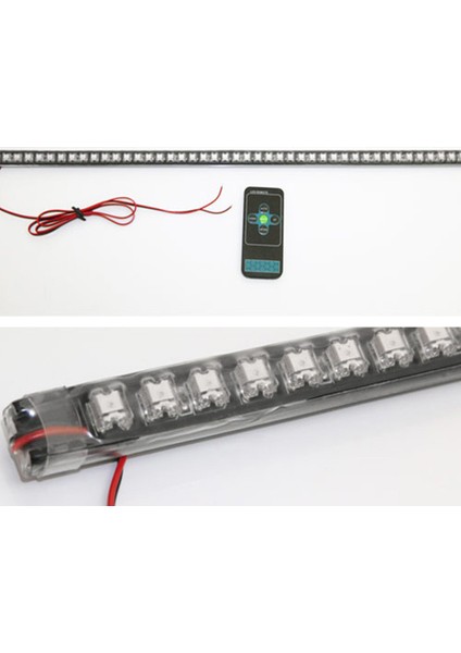 Karaşimşek Çakarlı LED Kırmızı Renk 24 Modlu Kumandalı 56CM-