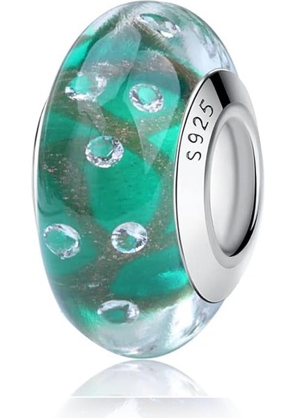 Yeşil Damlacıklı Murano Charm