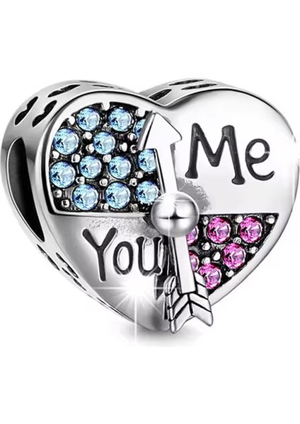 Sen ve Ben Saat & Kalp Charm