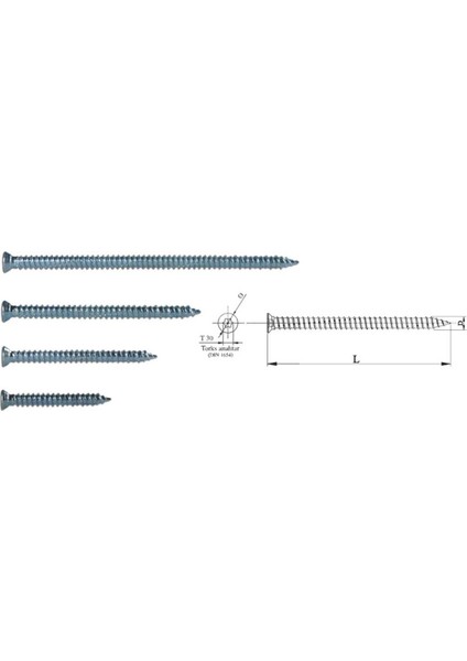 202 Buldex Vida 7,5 x 80 Dübelsiz Vida 8 cm 10 Adet - 329649-1453