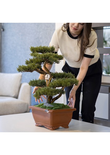 Flora Bonsai-4 Masaüstü Kullanıma Uygun Doğal Ağaç Gövdeli Yapay Bonsai Ağacı - 40X50 cm fiyatları