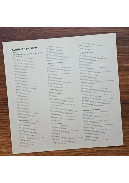 Song Of Norway Soundtrack (Plak) modelleri