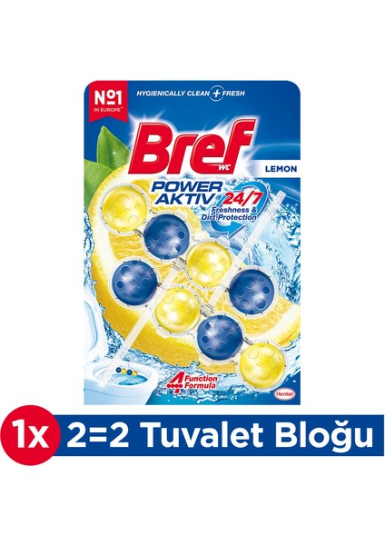 Power Aktiv Katı Klozet Blok Limon Kokulu 2'li Paket