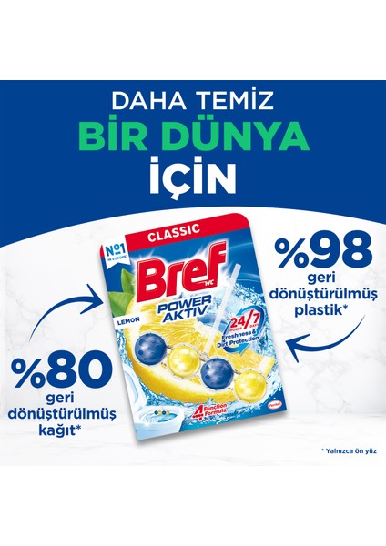 Power Aktiv Katı Klozet Blok Limon Kokulu 2'li Paket