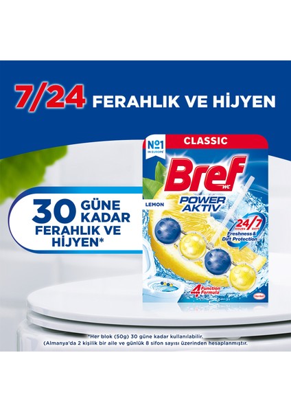 Power Aktiv Katı Klozet Blok Limon Kokulu 2'li Paket