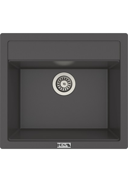 Granit Eviye 1 Gözlü Antrasit 55 x 50 Kuvars